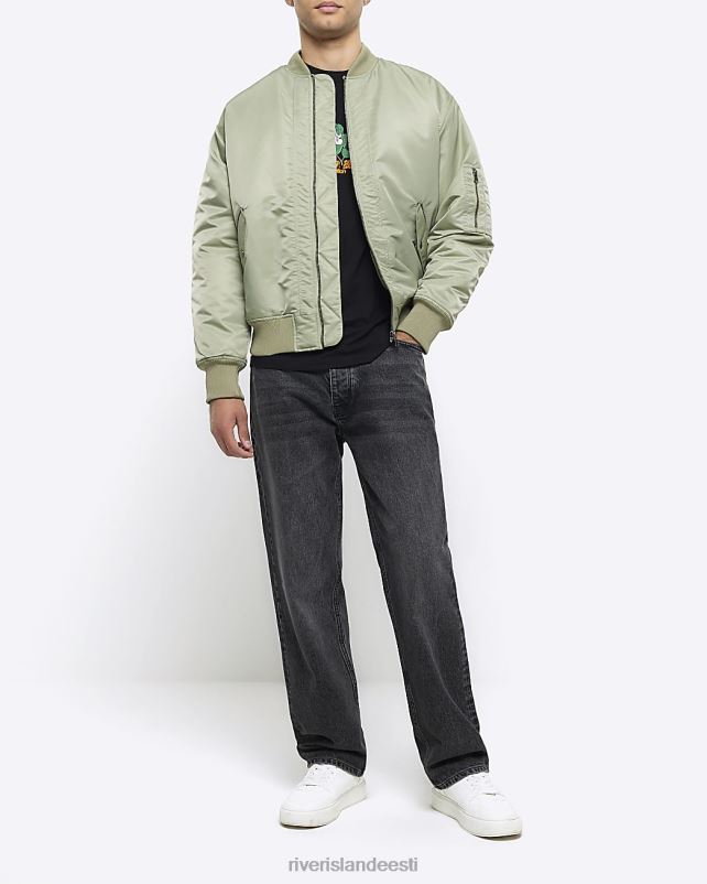 kehakate must mehed River Island ülisuure istmega lilleline graafiline T-särk 44TLL5657