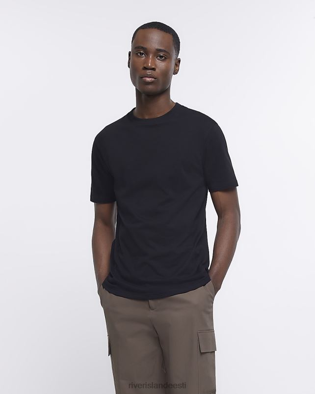 kehakate must mehed River Island slim fit t-särk 44TLL2435