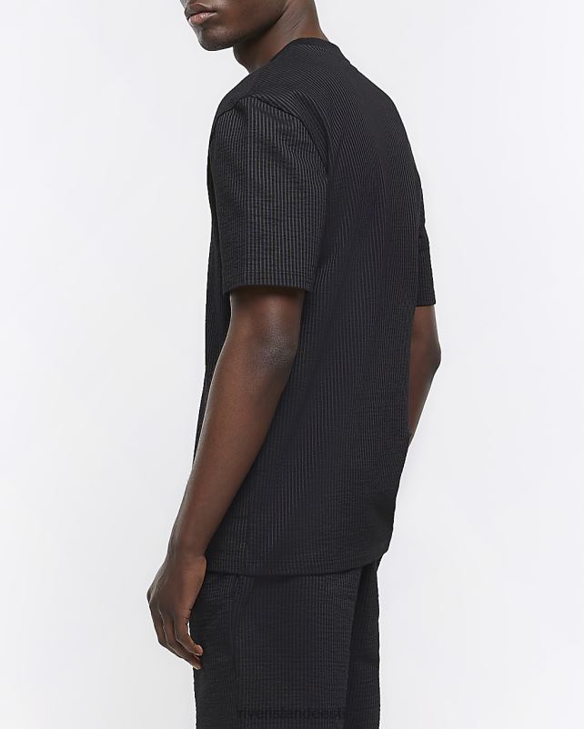 kehakate must mehed River Island tavalise sobivusega seersucker t-särk 44TLL2861