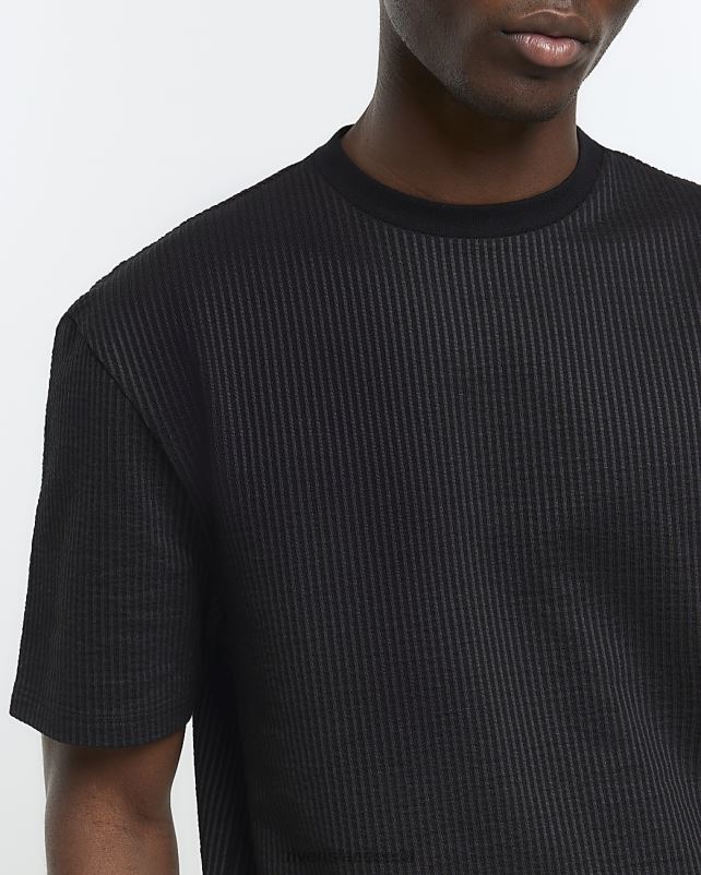 kehakate must mehed River Island tavalise sobivusega seersucker t-särk 44TLL2861