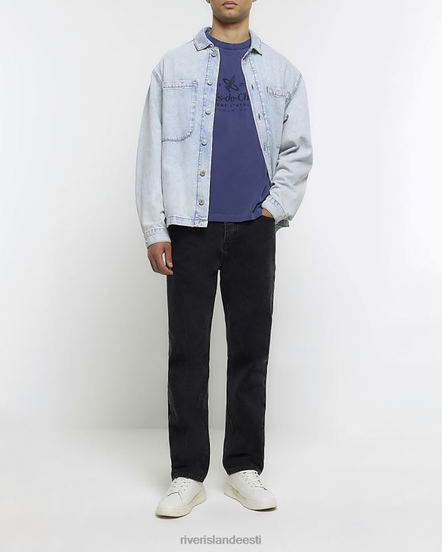 kehakate pestud merevägi mehed River Island ülisuure sobivusega graafiline T-särk 44TLL5487