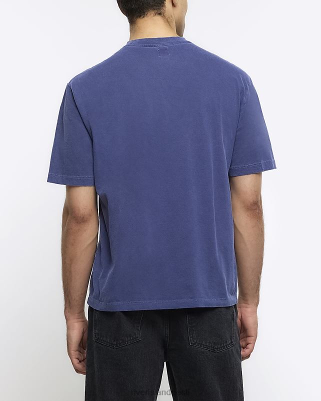 kehakate pestud merevägi mehed River Island ülisuure sobivusega graafiline T-särk 44TLL5487