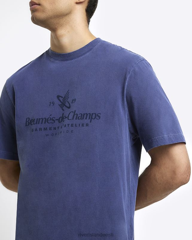 kehakate pestud merevägi mehed River Island ülisuure sobivusega graafiline T-särk 44TLL5487