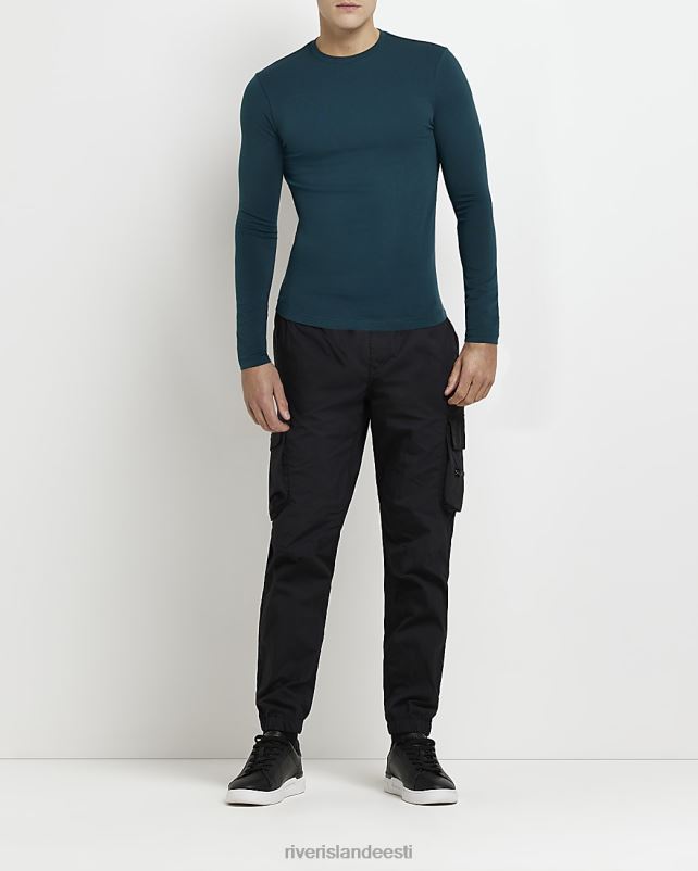 kehakate roheline mehed River Island lihaseline pikkade varrukatega T-särk 44TLL2497