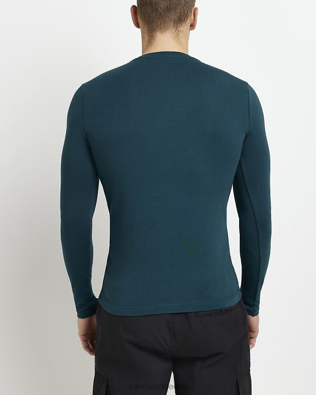 kehakate roheline mehed River Island lihaseline pikkade varrukatega T-särk 44TLL2497