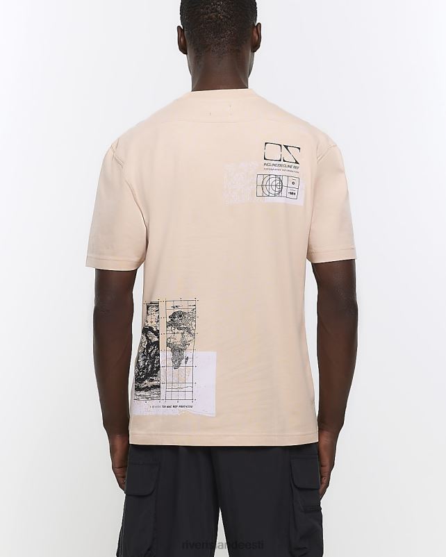 kehakate roosa mehed River Island Tavalise istmega graafiline T-särk 44TLL2933