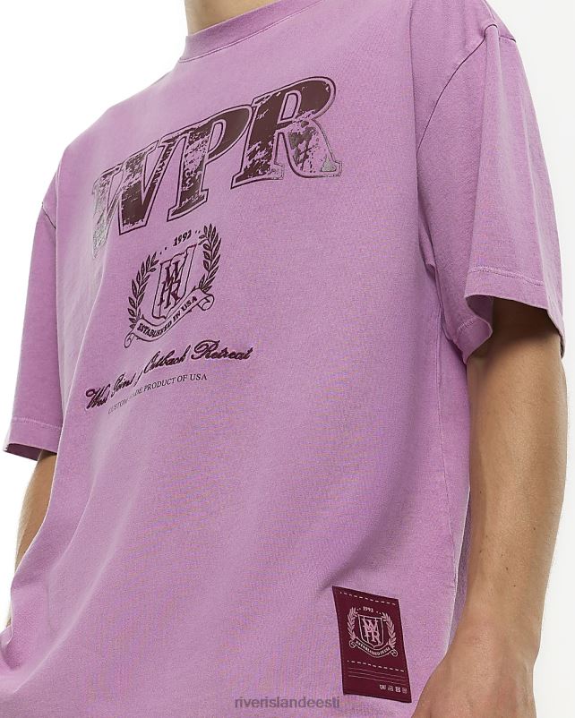 kehakate roosa mehed River Island ülisuur ülikooli graafiline t-särk 44TLL2946