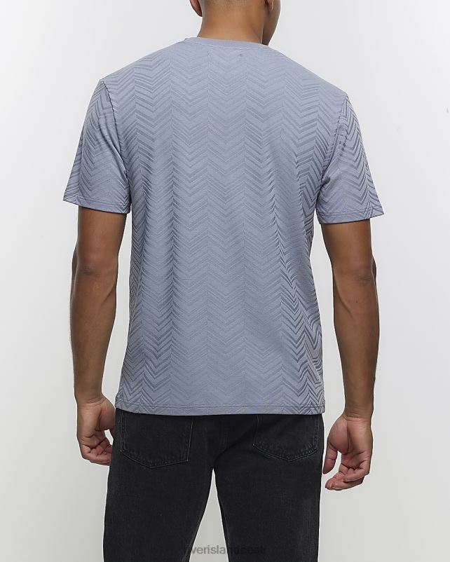 kehakate sinine mehed River Island slim fit chevron tekstuuriga T-särk 44TLL2692