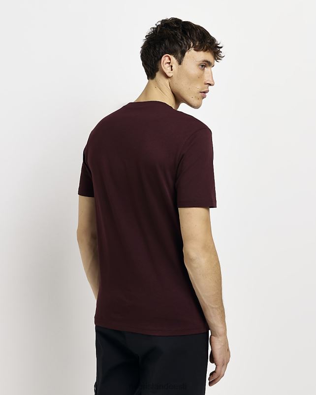 kehakate tumepunane mehed River Island slim fit t-särk 44TLL2582