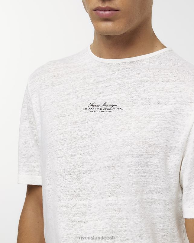 kehakate valge mehed River Island Tavalise istmega graafiline T-särk 44TLL5448