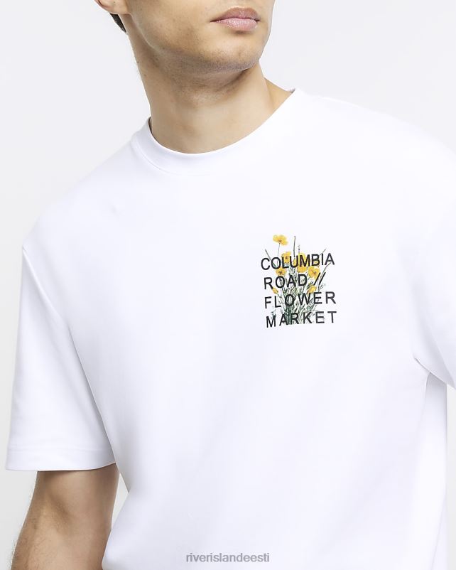 kehakate valge mehed River Island Tavalise istmega graafilise prindiga T-särk 44TLL5662