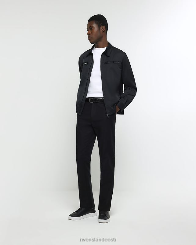 kehakate valge mehed River Island ri studio slim fit kõrge kaelusega T-särk 44TLL2561