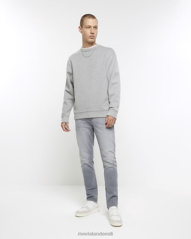 kehakate hall mehed River Island kitsad pleekinud teksad 44TLL5563