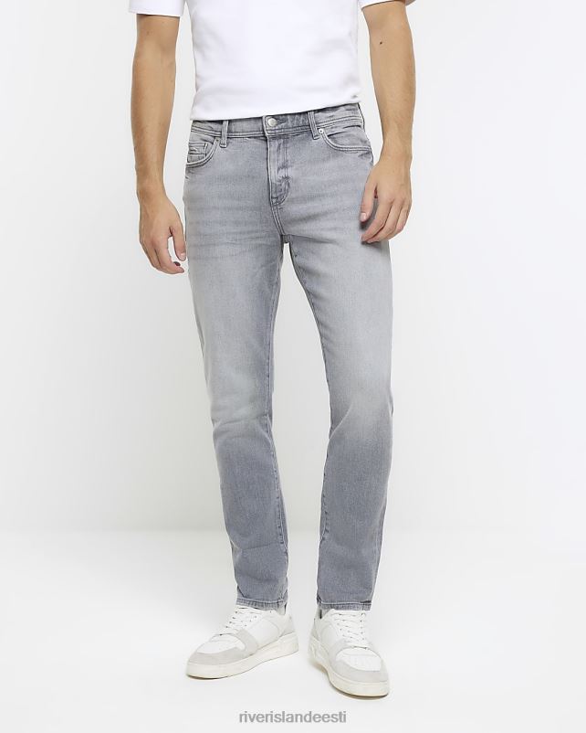 kehakate hall mehed River Island kitsad pleekinud teksad 44TLL5563