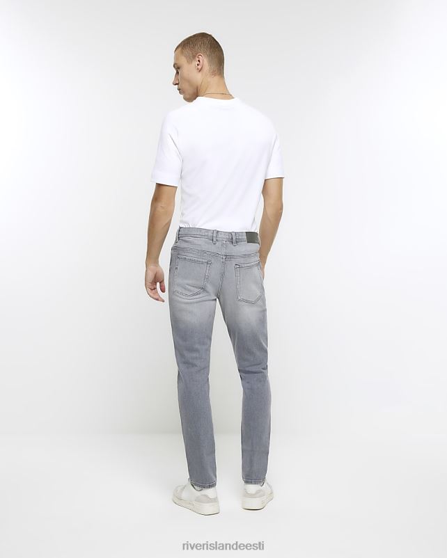 kehakate hall mehed River Island kitsad pleekinud teksad 44TLL5563