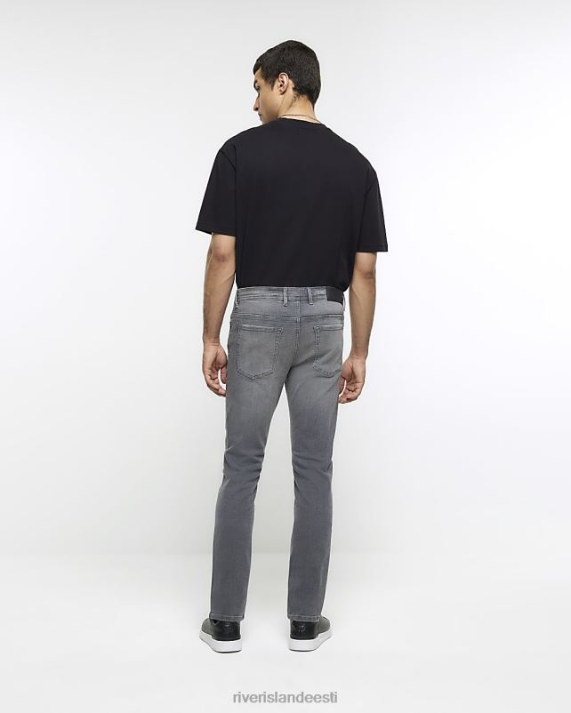 kehakate hall mehed River Island kitsad pleekinud teksad 44TLL5627