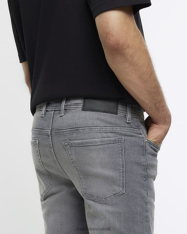 kehakate hall mehed River Island kitsad pleekinud teksad 44TLL5627