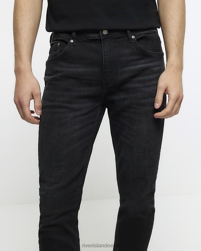 kehakate pestud mustaks mehed River Island kitsad teksad 44TLL5441