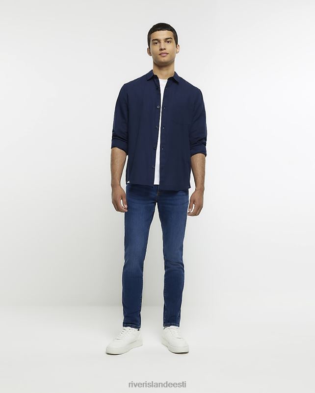 kehakate pestud tumesinine mehed River Island kitsad teksad 44TLL2468