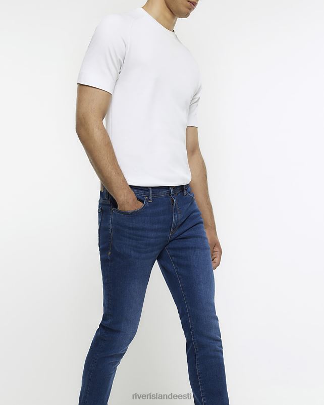 kehakate pestud tumesinine mehed River Island kitsad teksad 44TLL2468