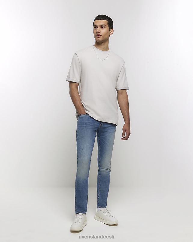 kehakate sinine mehed River Island kitsad pleekinud teksad 44TLL5483