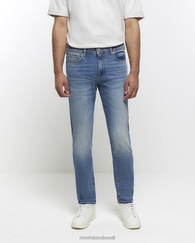kehakate sinine mehed River Island kitsad pleekinud teksad 44TLL5483