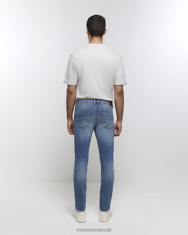 kehakate sinine mehed River Island kitsad pleekinud teksad 44TLL5483
