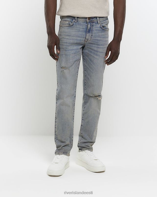 kehakate sinine mehed River Island lõhkised kitsad teksad 44TLL5716