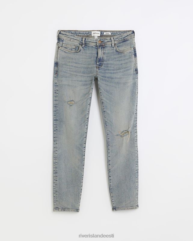 kehakate sinine mehed River Island lõhkised kitsad teksad 44TLL5716