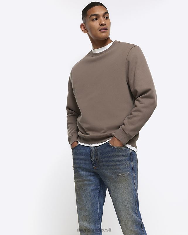 kehakate sinine mehed River Island pleekinud kitsenevad teksad 44TLL2853