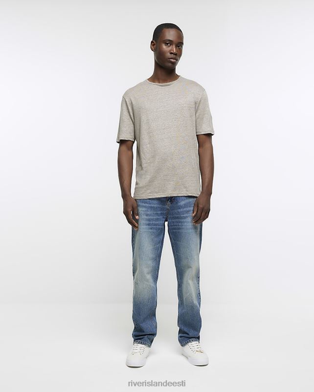 kehakate sinine mehed River Island sirgjoonelised pleekinud teksad 44TLL5672