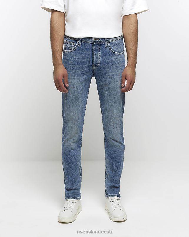 kehakate sinine mehed River Island slim fit pleekinud teksad 44TLL5499