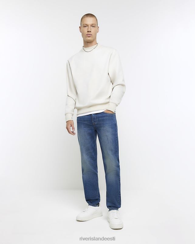 kehakate tumesinine mehed River Island slim fit pleekinud teksad 44TLL5633