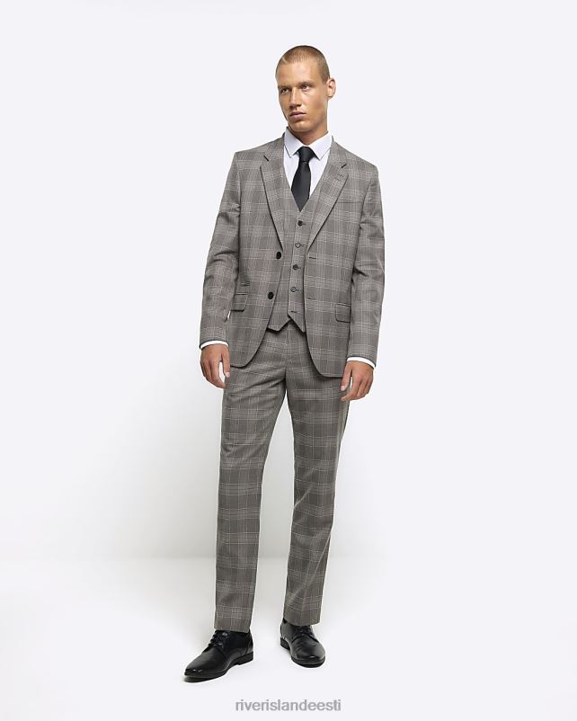 kehakate hall mehed River Island slim fit check vest 44TLL5823