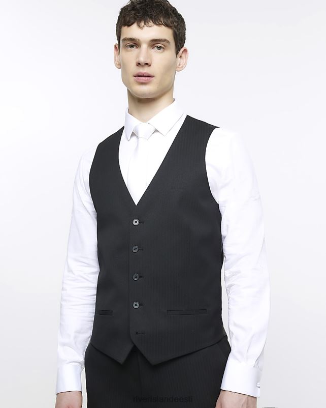 kehakate must mehed River Island kõhn kalasabast vest 44TLL3079