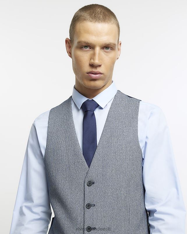 kehakate sinine mehed River Island skinny fit koerahambast vest 44TLL5782