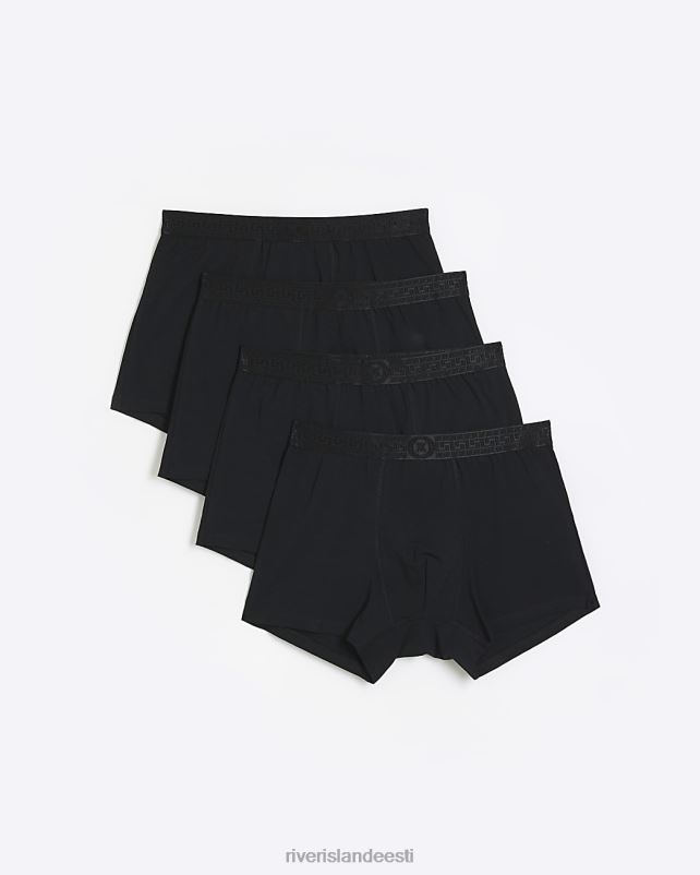 tarvikud must mehed River Island multipakk 4 monogrammi ri kohvrid 44TLL5786