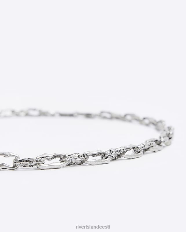 tarvikud hõbedane mehed River Island värvi ovaalne ketilüli kaelakee 44TLL5890