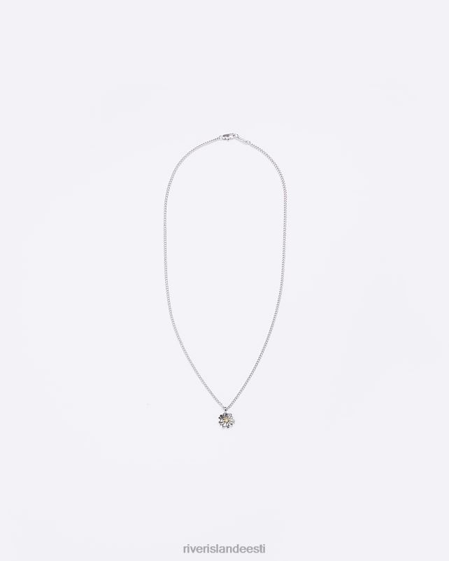 tarvikud hõbedane mehed River Island värviline lilleline kaelakee 44TLL5864