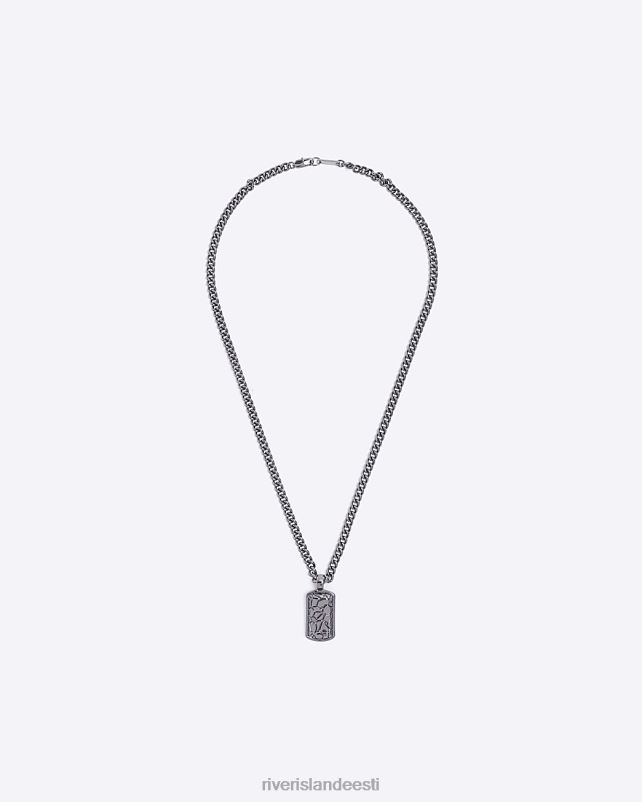 tarvikud hõbedane mehed River Island värvisildiga kaelakee 44TLL5858