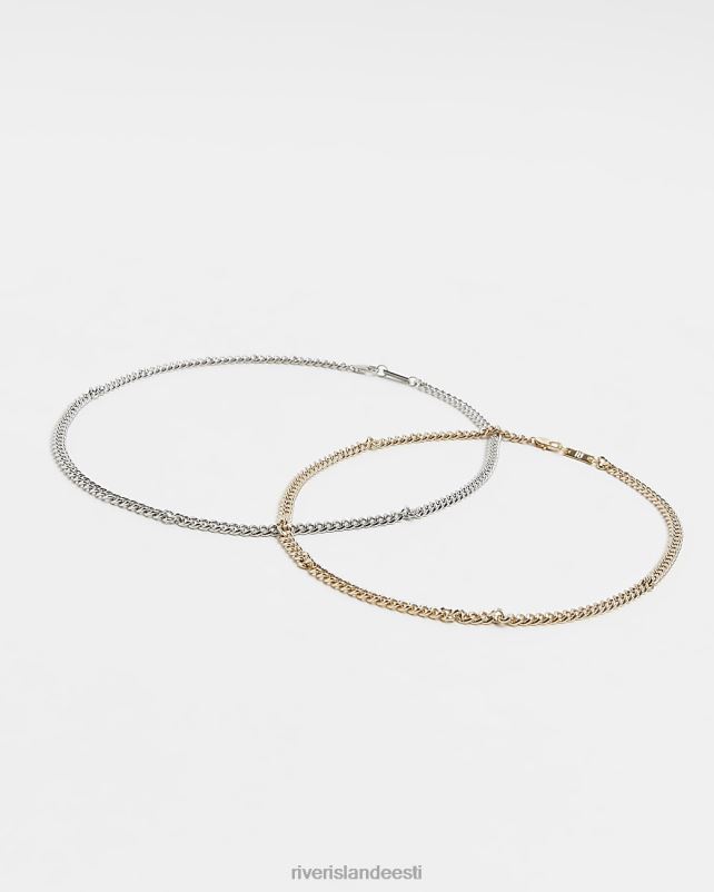 tarvikud kullast mehed River Island värviline 2 ketiga kaelakee komplekt 44TLL5754