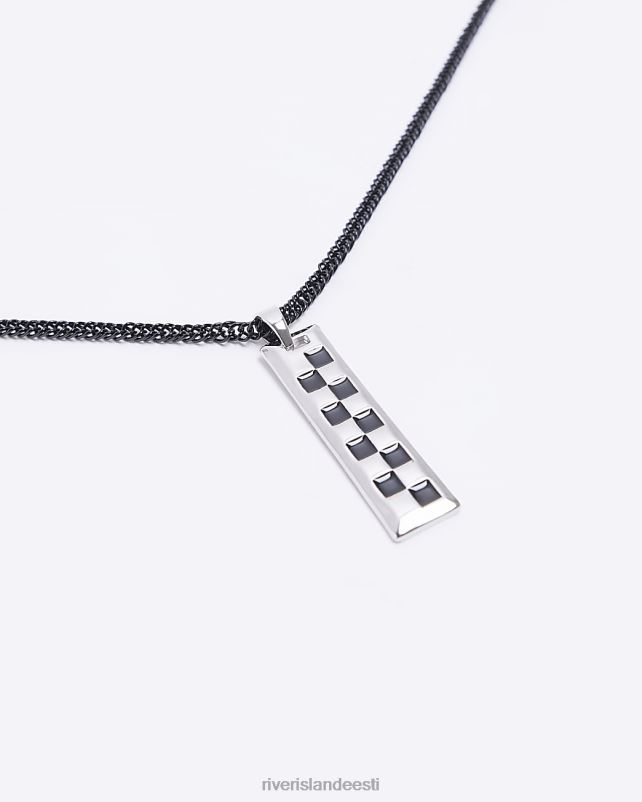 tarvikud must mehed River Island check ripats kaelakee 44TLL5889