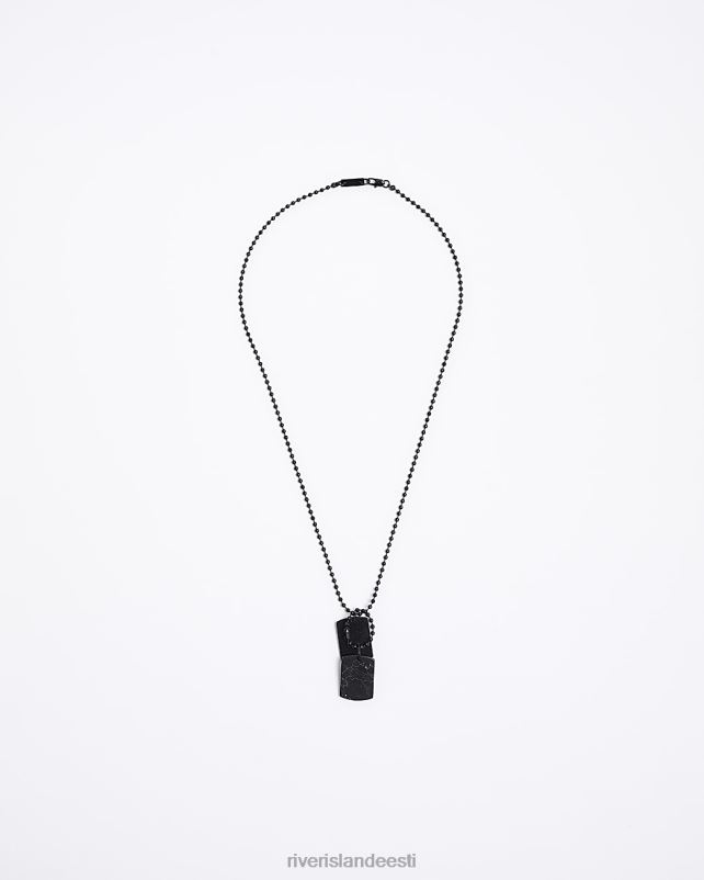 tarvikud must mehed River Island sildi kaelakee 44TLL5555