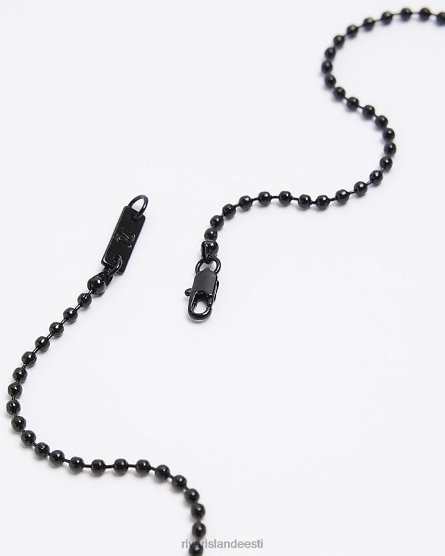 tarvikud must mehed River Island sildi kaelakee 44TLL5555