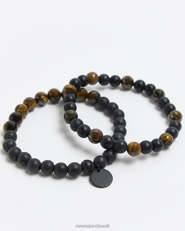 tarvikud pruun mehed River Island helmestega käevõru multipakk 44TLL5538