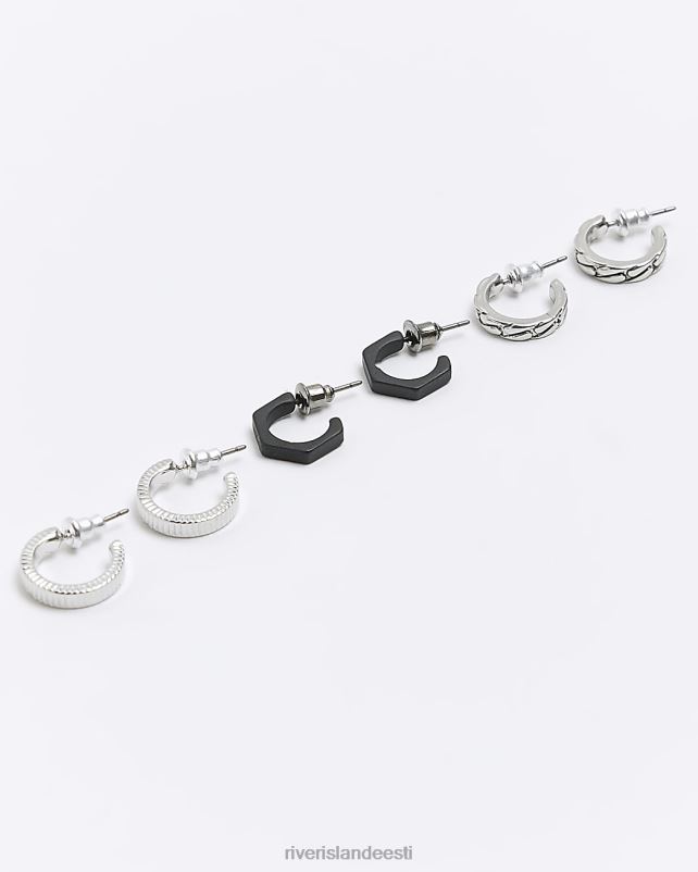 tarvikud hõbedane mehed River Island värvilised kõrvarõngad multipakend 44TLL5695