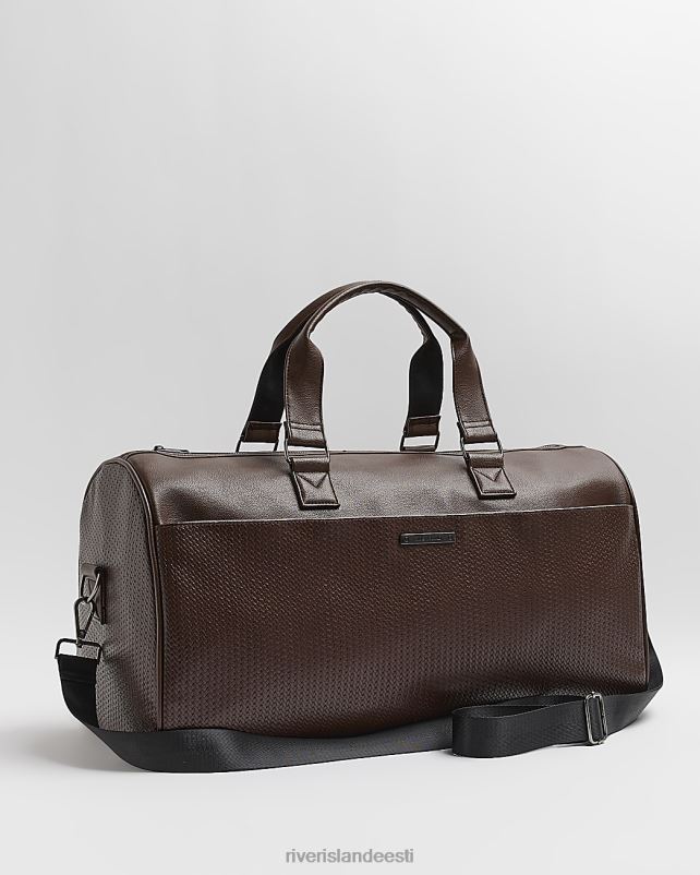 tarvikud pruun mehed River Island kunstnahast kootud holdall 44TLL5950