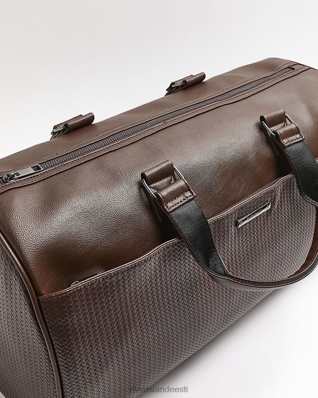 tarvikud pruun mehed River Island kunstnahast kootud holdall 44TLL5950