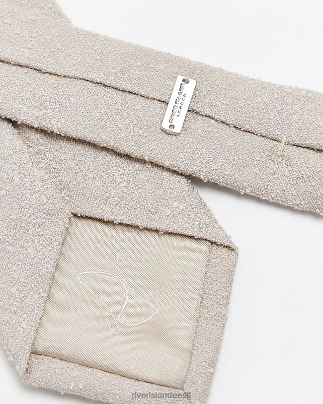 tarvikud ekru mehed River Island boucle tekstuuriga lips 44TLL5573