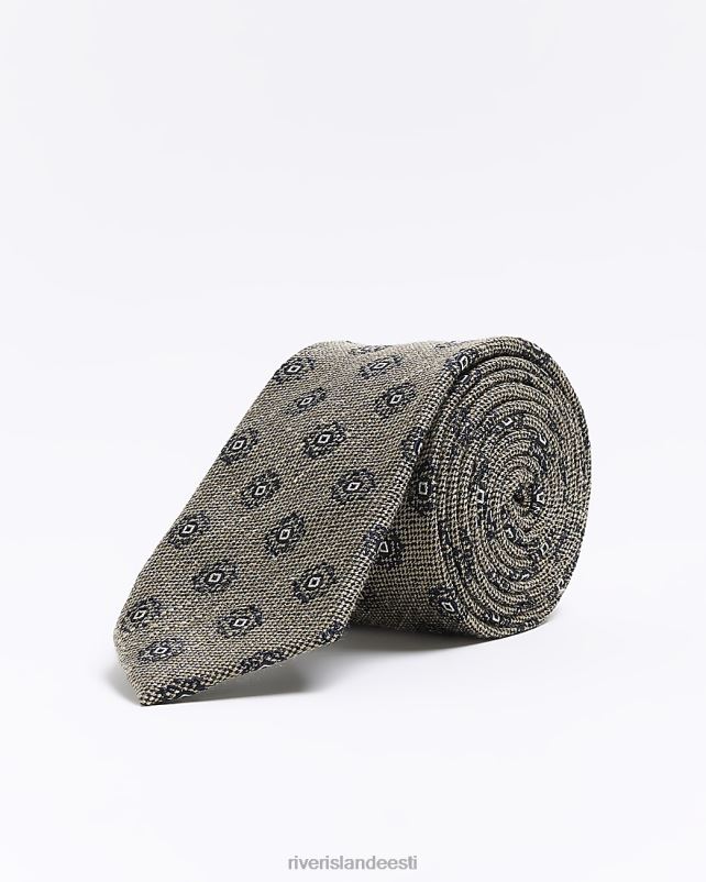 tarvikud hall mehed River Island žakaarvärvi geomeetrilise trükiga lips 44TLL5721